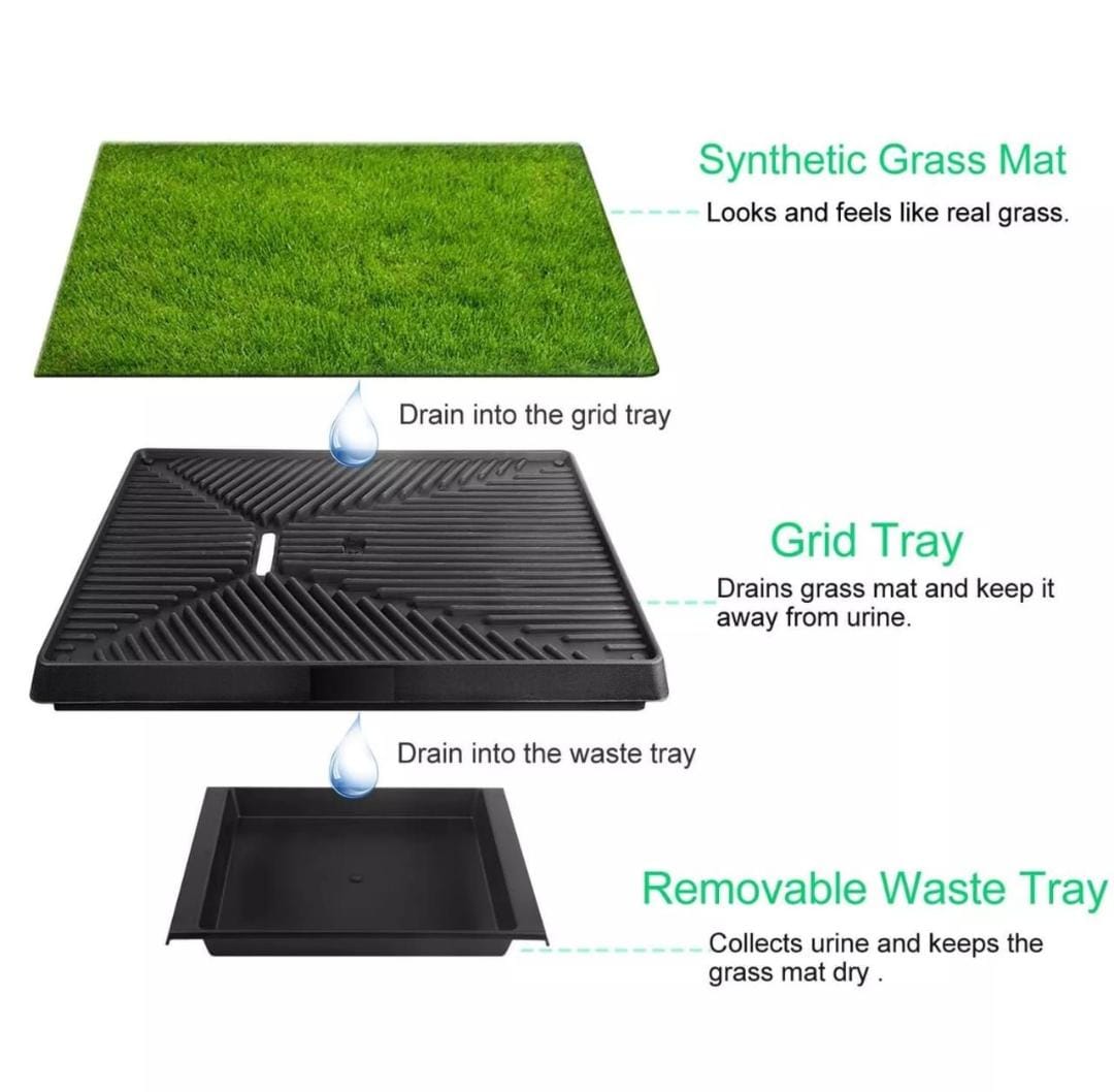 Inodoro baño ecológico césped artificial para mascotas perros gatos 64x51CM