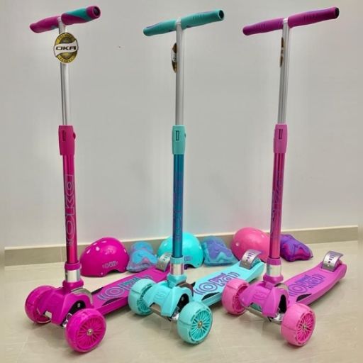 Scooter juvenil maxi oka con casco y rodilleras MO-527