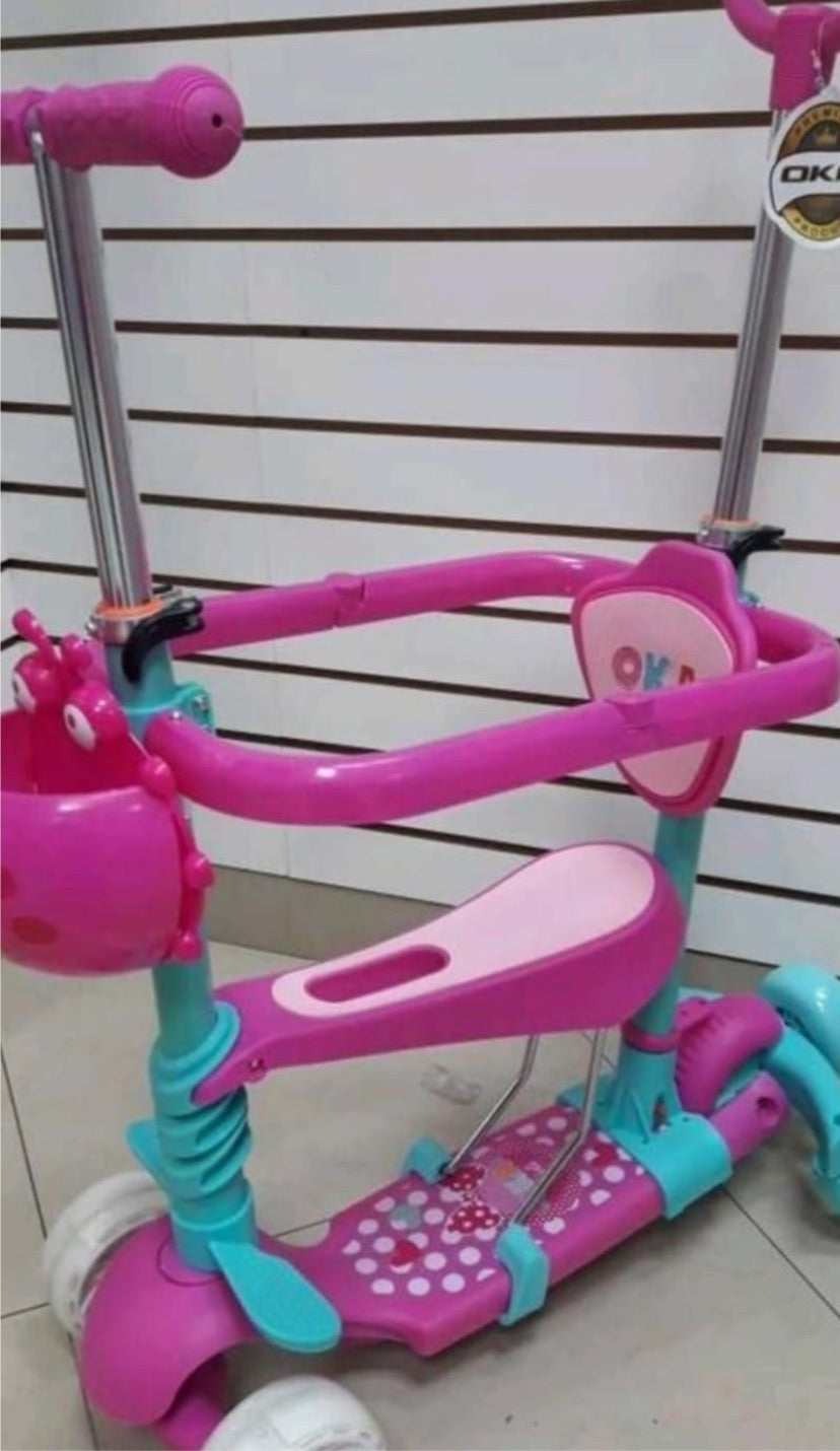 Scooter cinco en uno con guiador musical y luces OKA CU-531