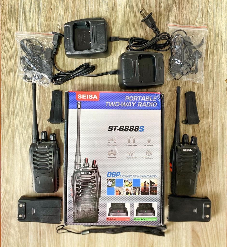 Radio de comunicación walkie Talkie SEISA ST B888S (2 radios) Alcance promedio 5km