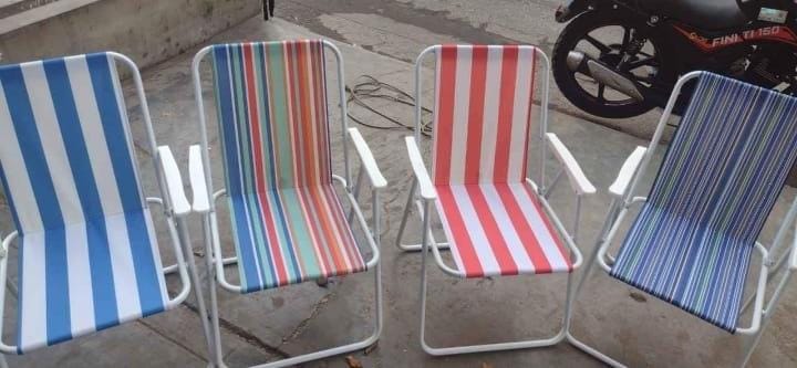 Silla plegable ligera multiusos portátil playa metal THY100