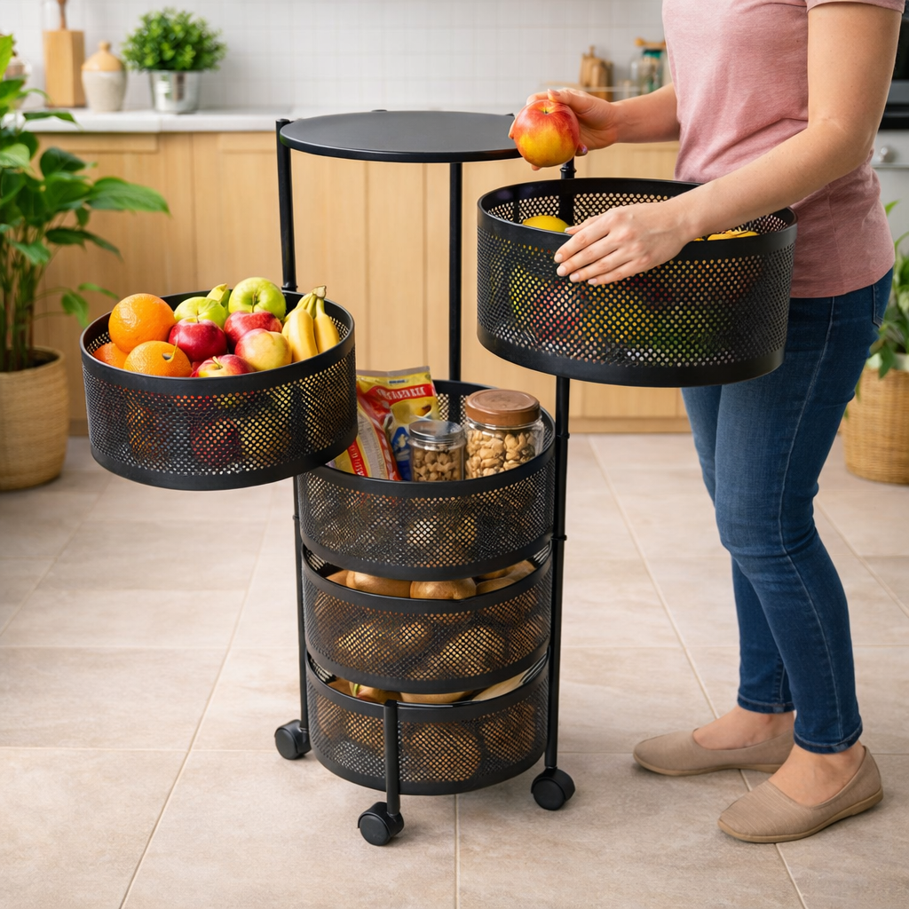 ESTANTE ORGANIZADOR DE METAL MODERNO CIRCULAR YK-L9325