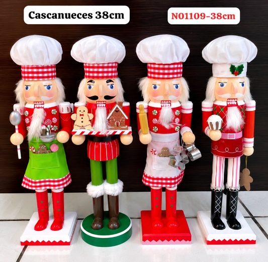 Cascanueces soldados de madera Altura 38CM decoración de navidad CL_NO1109