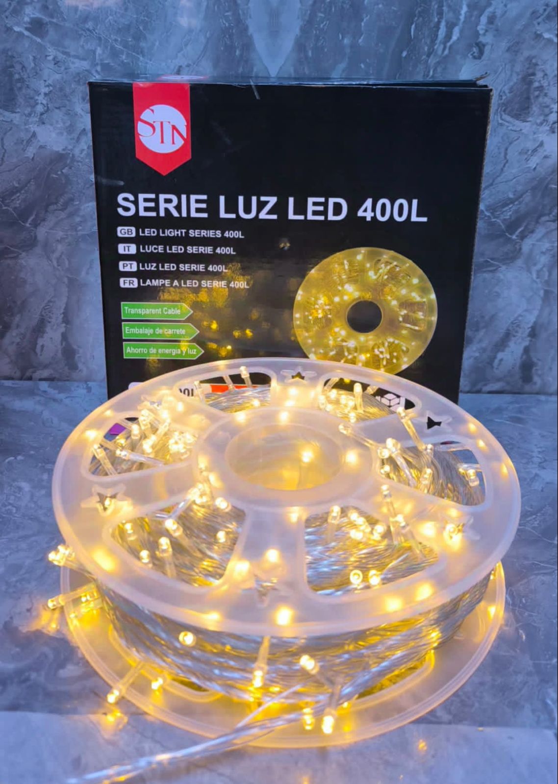 Luz navideña luces de navidad led lineal 50 metros cálida dorado 400 focos