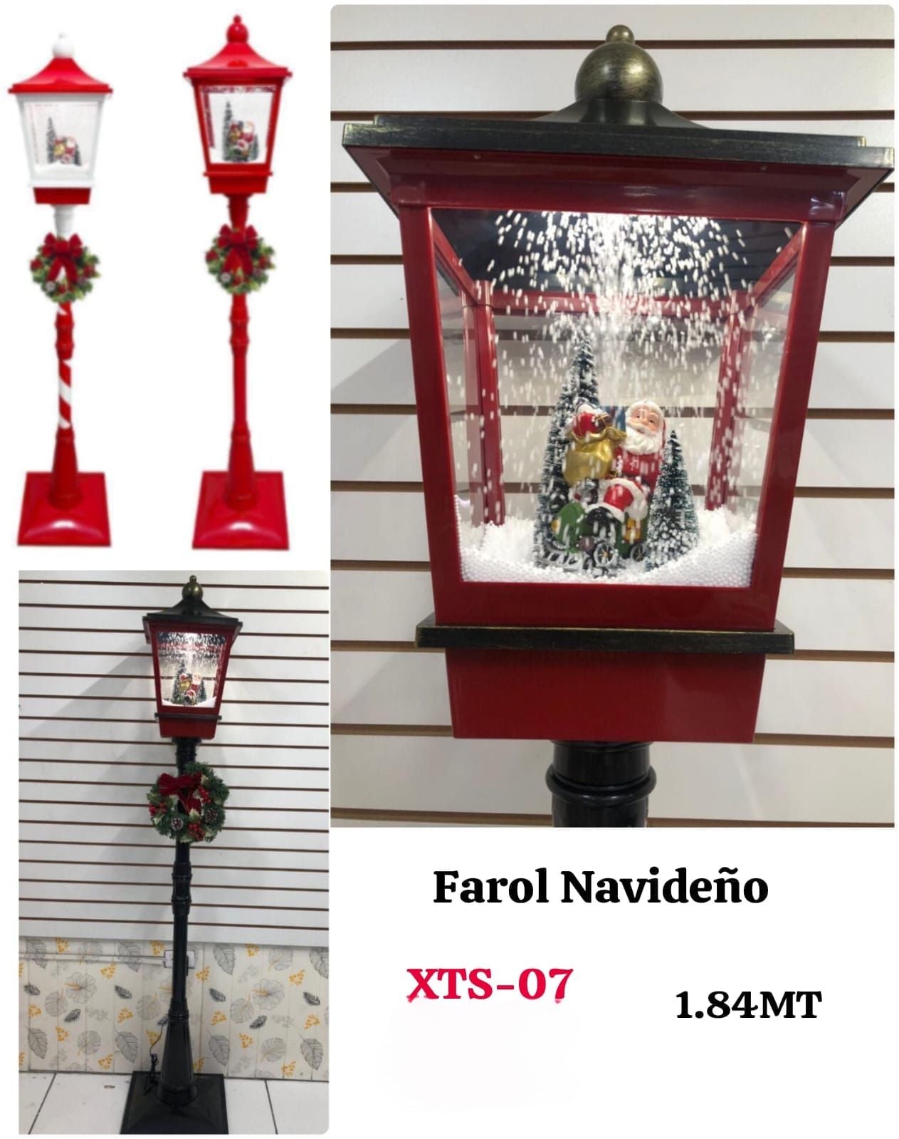 Farol de navidad navideño con movimiento 1.84cm