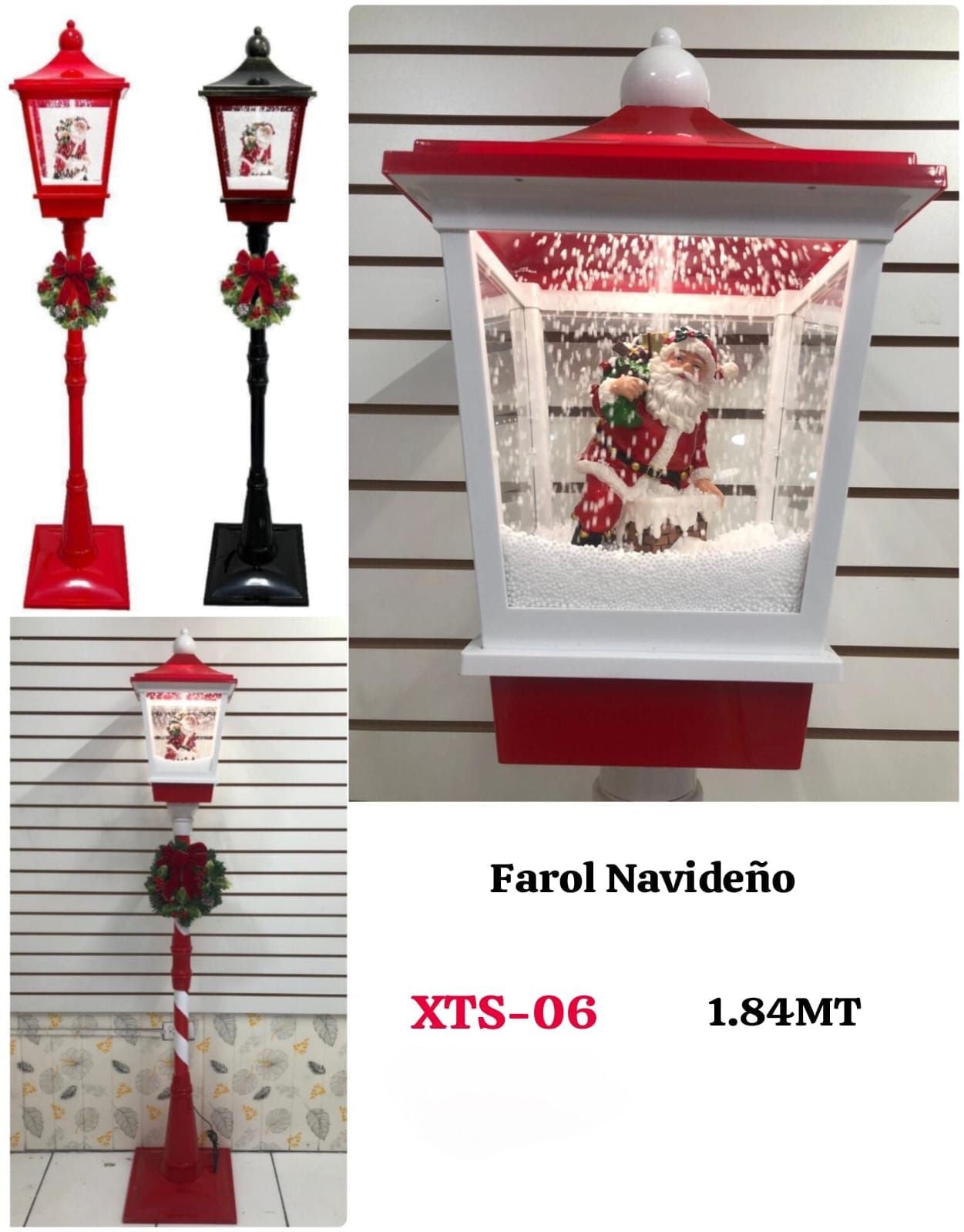 Farol de navidad navideño con movimiento 1.84cm