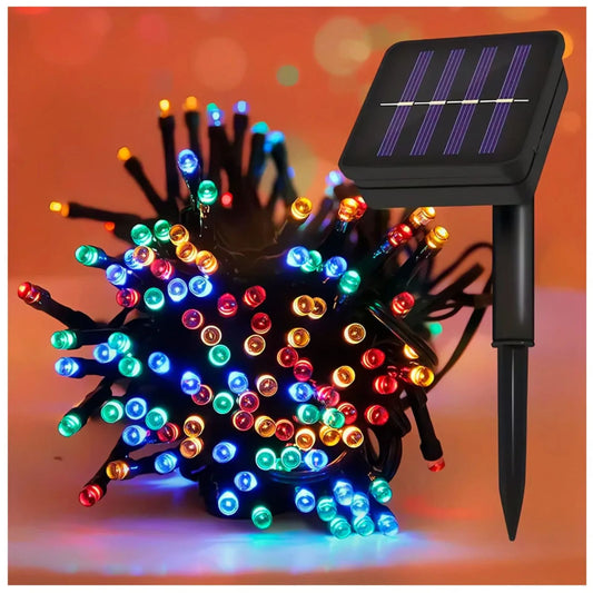Luces lineales con panel solar 10 metros 100L color DORADO o MULTICOLOR CLSD296