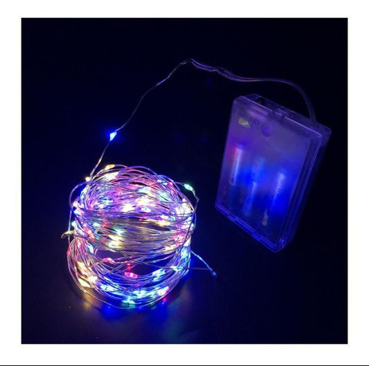 Luces hada alambre 8 metros a pila Multicolor o blanco CLSD205