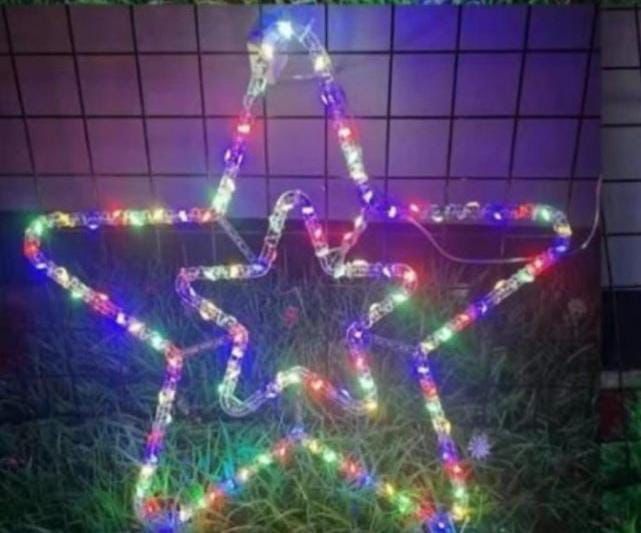 FIGURA LUZ LED ESTRELLA O CAMPANA 40x32CM Dorado o multicolor CL-SD286