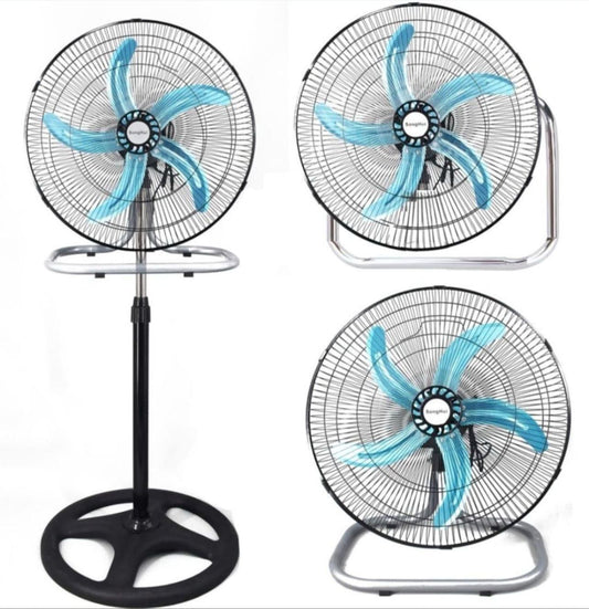 VENTILADOR SEMI INDUSTRIAL 3 EN 1 DE METAL 18" 5 HELICES 70W CN-1331
