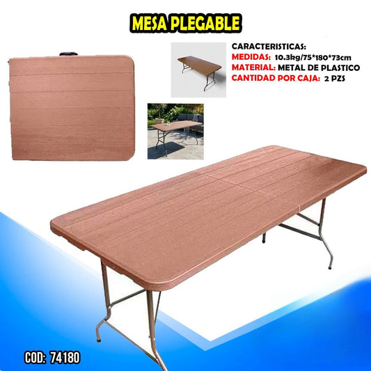 MESA PLEGABLE TIPO MALETA 180x73CM COD: DD-74180