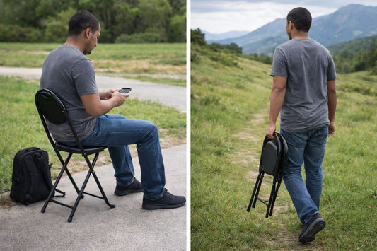 SILLA PLEGABLE CON ESPALDAR PORTATIL