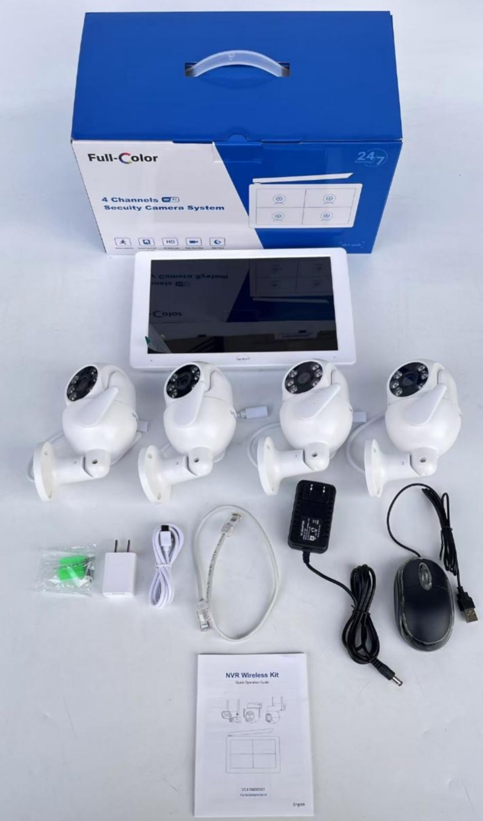 SET DE 4 CÁMARAS WIFI CON MINI PANTALLA INALAMBRICO SN-NVS009