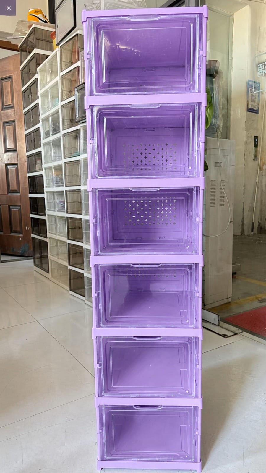 ZAPATERA ACRÍLICA 6 PISOS PLEGABLE