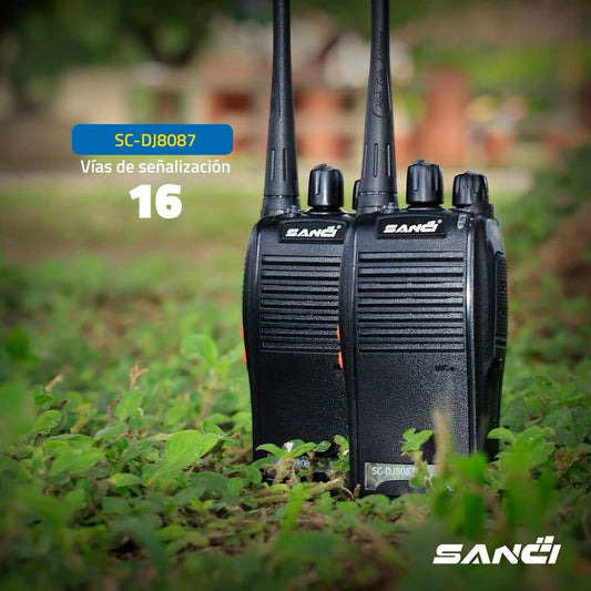Radio de comunicación walkie Talkie SANCI SC-DJ8087 (2 radios) Alcance promedio 3km