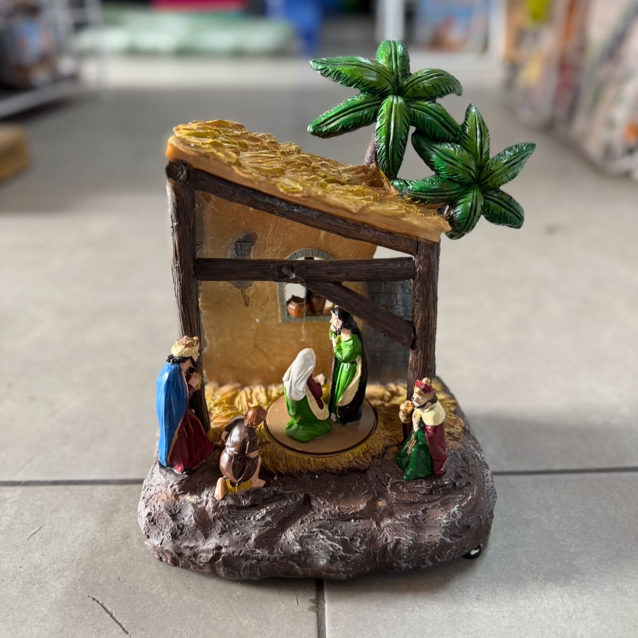 Villa navideña nacimiento de navidad con luces musical CLW261