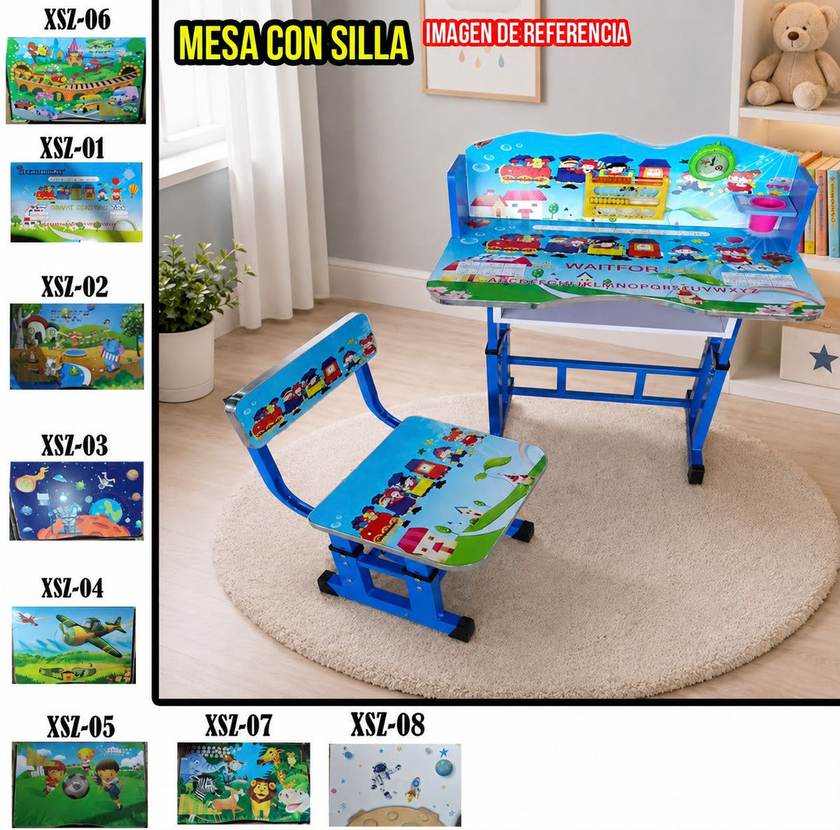 MESA + ESCRITORIO NIÑO AJUSTABLE