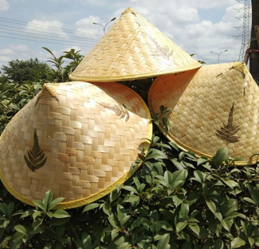 Sombrero gorro chino de paja tejido bambú