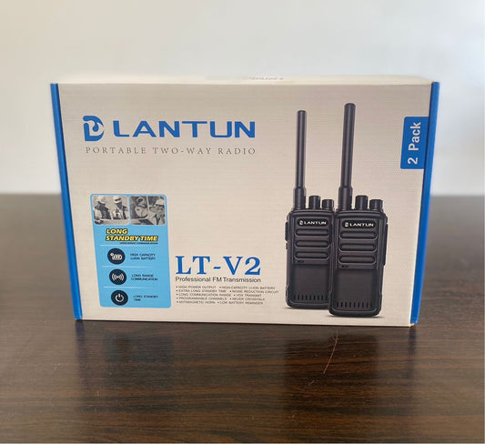 Radio walkie talkie LANTUN LT -V2 (2 Radios) Alcance promedio 2Km o mas