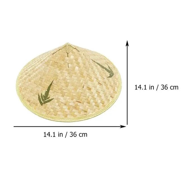 Sombrero gorro chino de paja tejido bambú