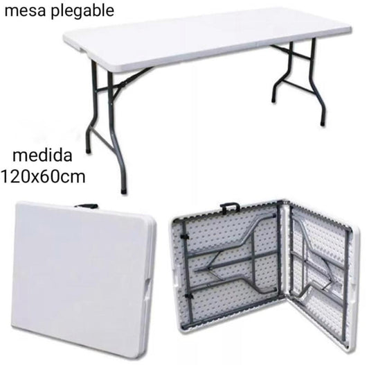 MESA PLEGABLE TIPO MALETA ALTA DENSIDAD 120x60CM