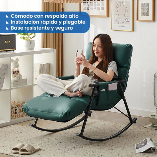 Sillón mecedora diseño nórdico moderno acolchado silla reclinable