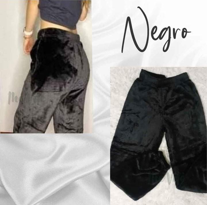 Pantalon tipo jogger plush piel de conejo importado