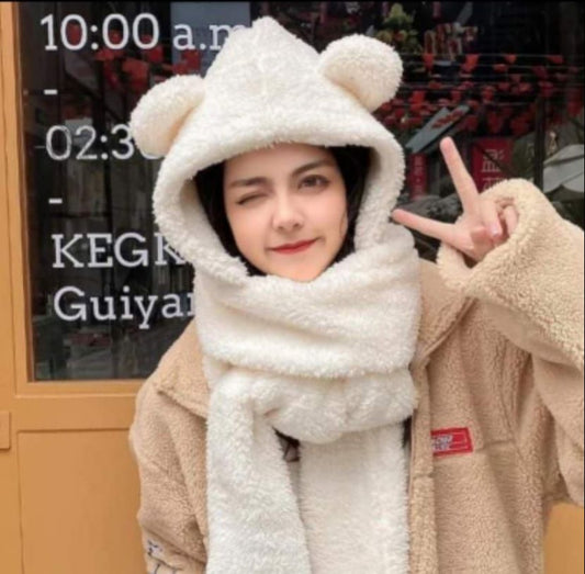 Gorro con orejas bufanda y guantes 3 en 1