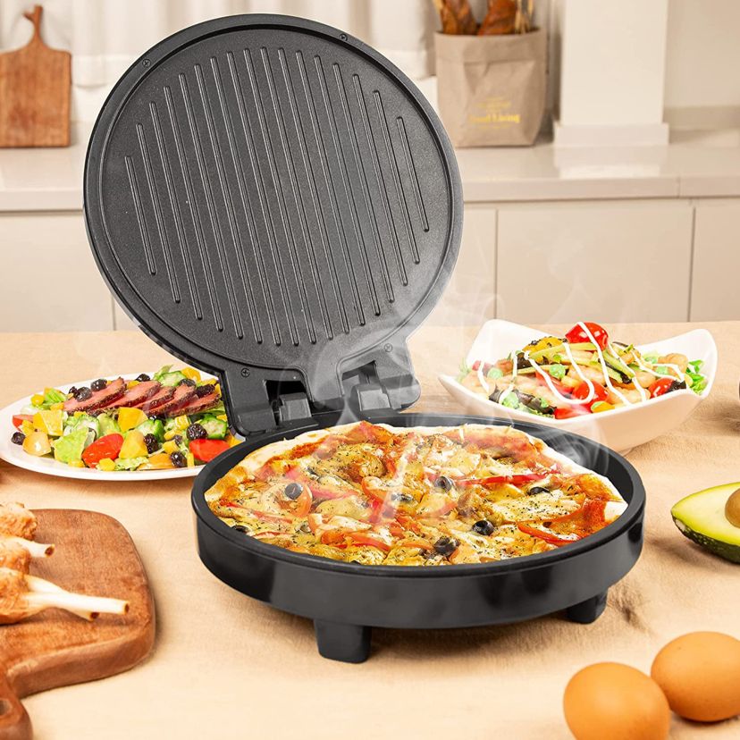 Pizzera eléctrica pizza maker parrilla sartén antiadherente mini horno